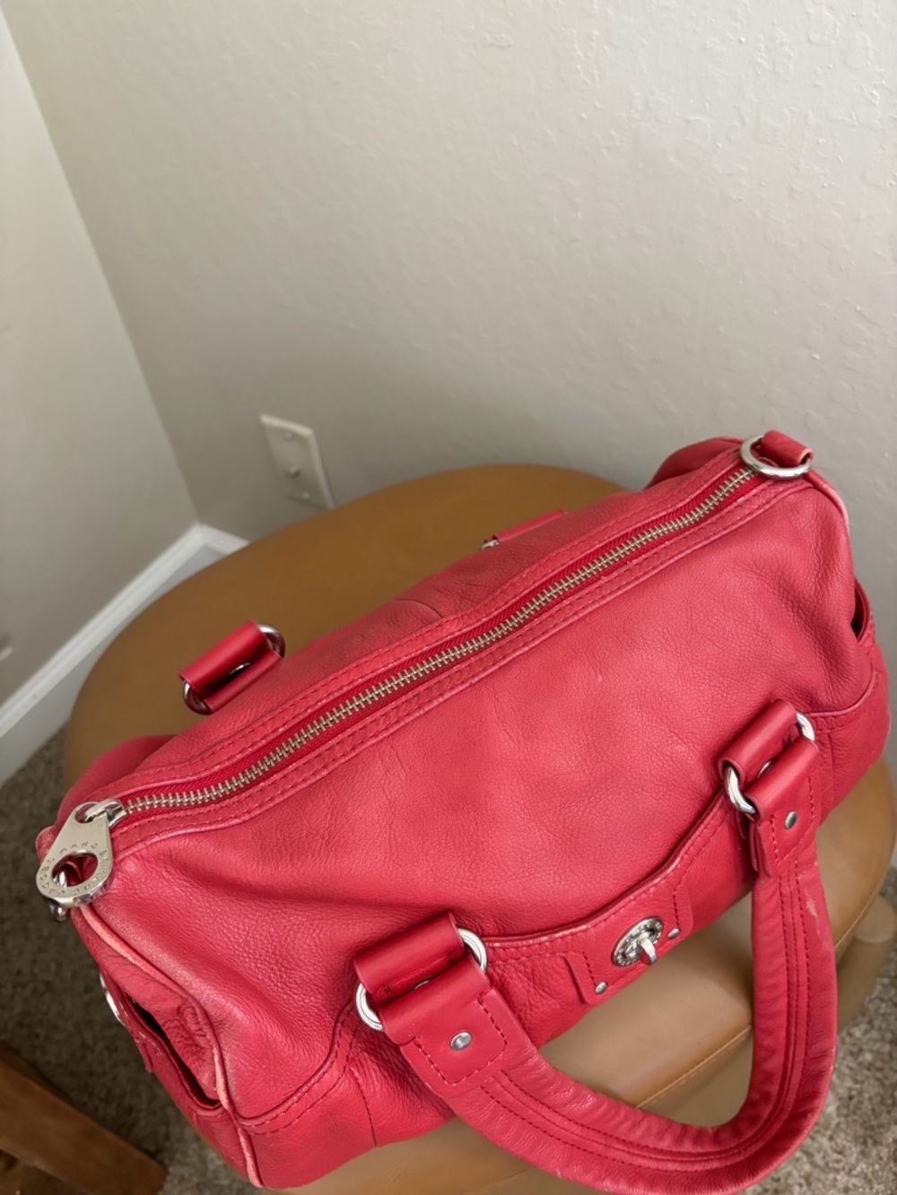 Marc Jacobs Coral-Red Leather Shoulder Bag - Picture 11 of 12